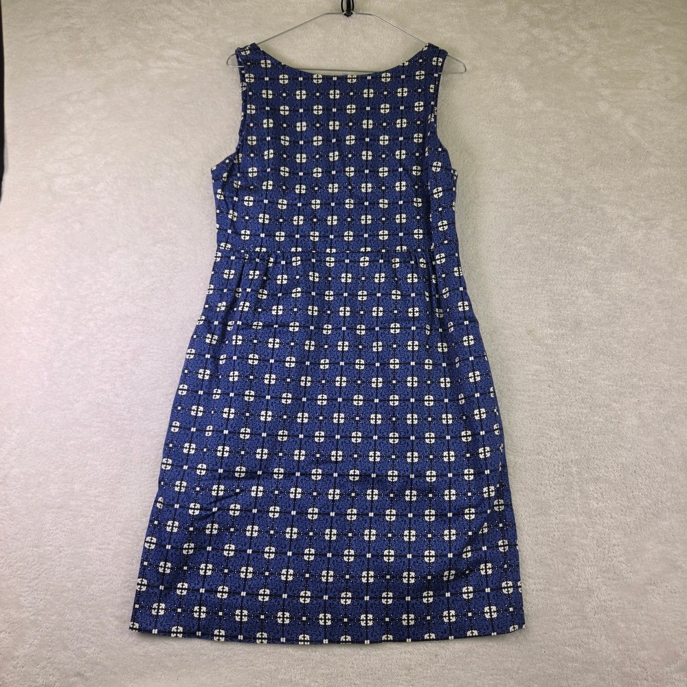 Joe Fresh Womens Blue White Geometric Tile Print Sleeveless Sheath Dress Size 6